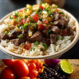 Ultimate Chipotle Steak Bowls with Rice: High-Protein Clean Eating Favorite 3 Delicious Chipotle Steak Bowls with rice, a high-protein clean eating meal.
