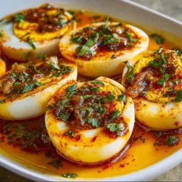 Cajun Boiled Eggs with Spicy Garlic Butter Sauce 3 Delicious Cajun boiled eggs drizzled with spicy garlic butter sauce