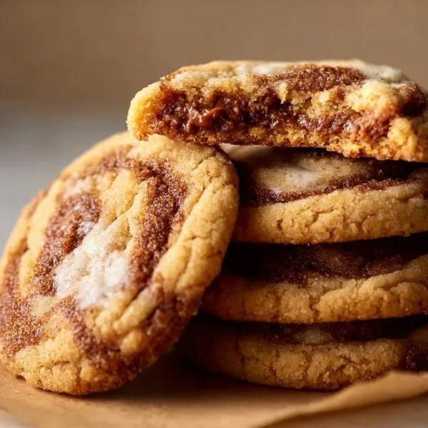 Delicious cinnamon roll cookies with icing on top, ideal for a sweet treat.