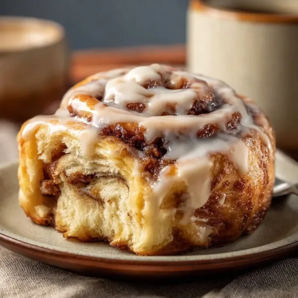 Cinnamon Rolls Recipe (The Best, Easiest & Gooiest) 4 Freshly baked gooey cinnamon rolls with icing on top