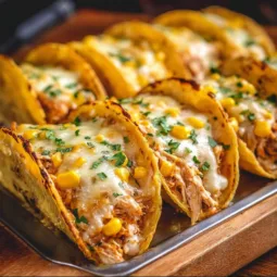 Corn Tortilla White Chicken Chili Tacos served on a plate