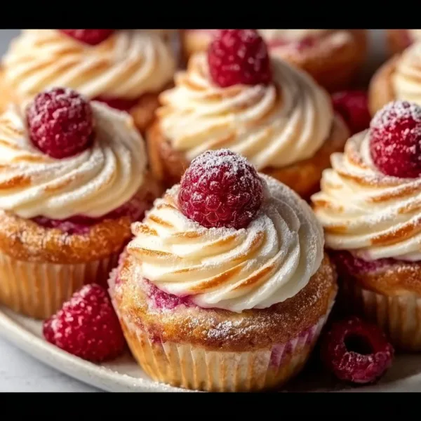 Delicious raspberry cruffins with cream cheese filling on a plate.