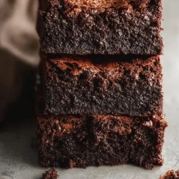 Delicious espresso brownies on a plate with coffee beans.