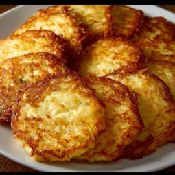 Crispy German potato pancakes served with applesauce and sour cream