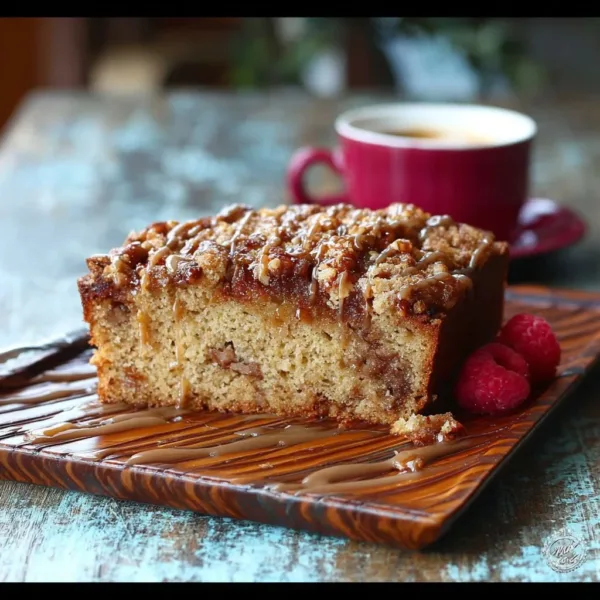 Gluten Free Rhubarb Coffee Cake 7 A slice of gluten free rhubarb coffee cake on a plate with a fork.