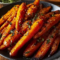 Honey Garlic Butter Roasted Carrots That Will Wow Your Guests 2 Delicious honey garlic butter roasted carrots on a serving platter