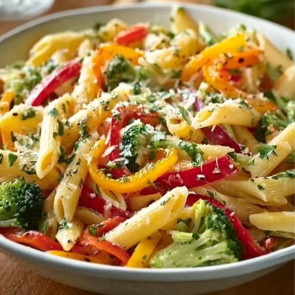 Pasta Primavera: Fresh Veggie Bliss for Every Season 14 Delicious Pasta Primavera with fresh vegetables and herbs beautifully plated.