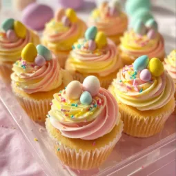 Delicious Easter cakes with colorful decorations and spring-themed designs