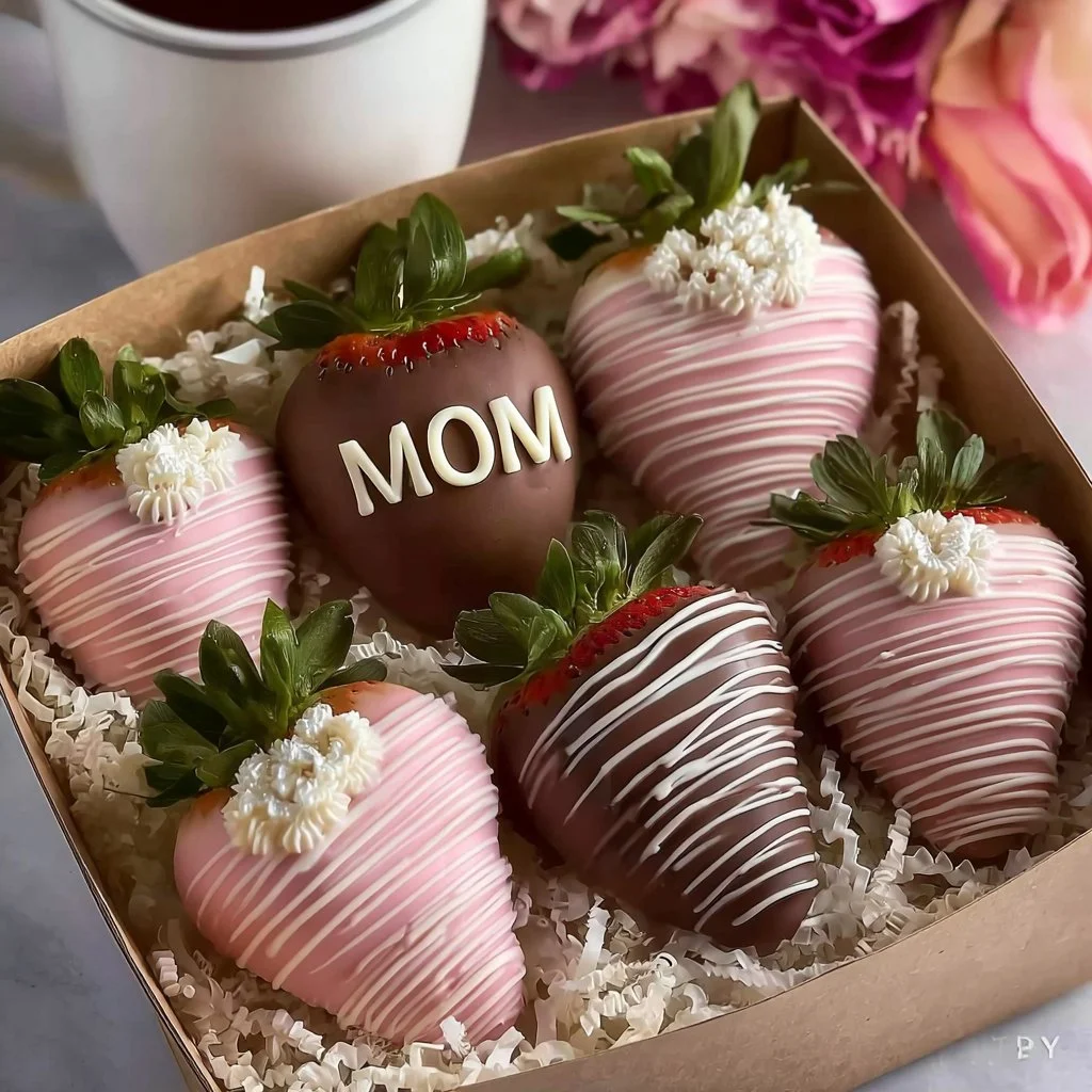 Delicious chocolate covered strawberries arranged in a bouquet for gifting.
