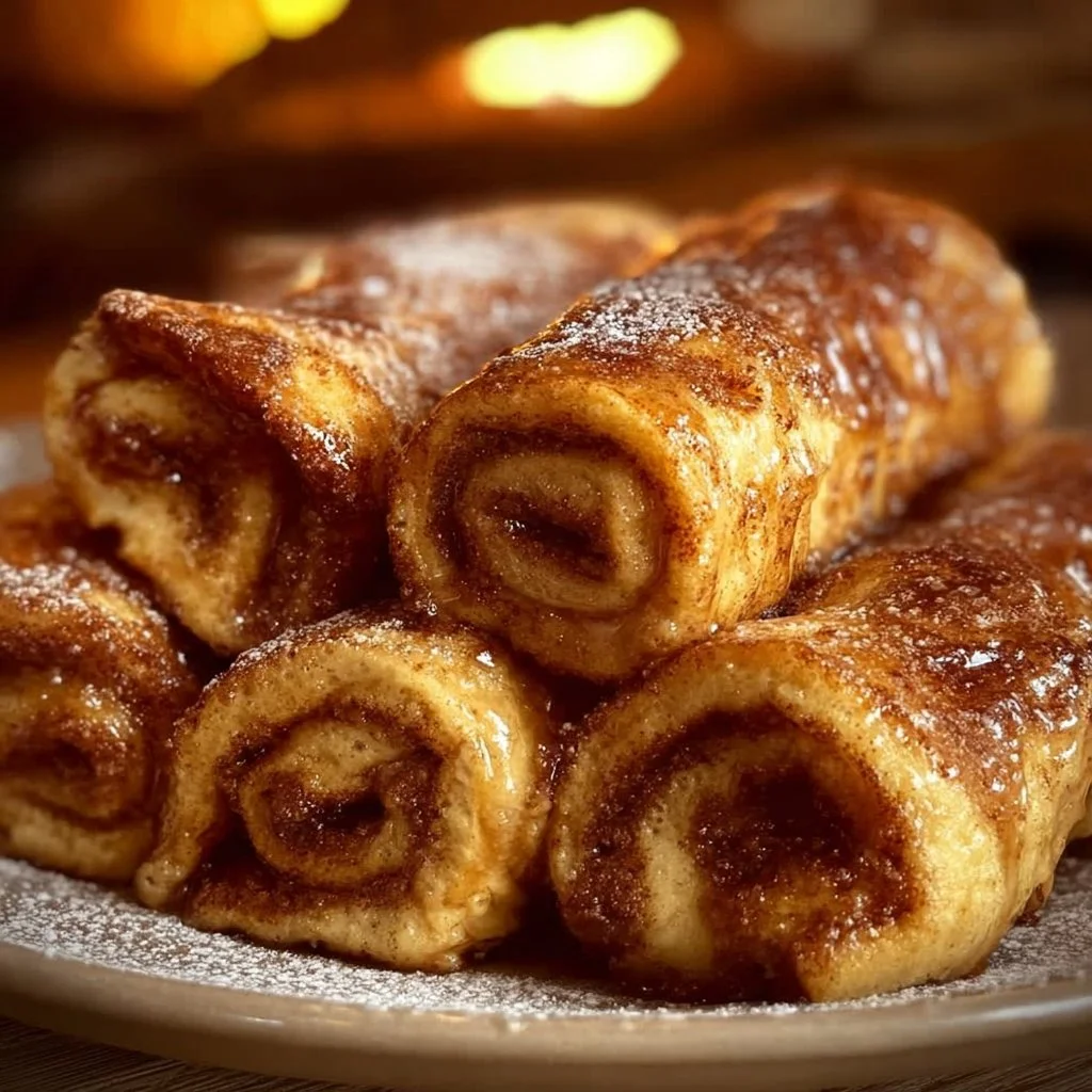 Cinnamon Roll French Toast Bake topped with icing and fresh berries