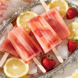 Delicious summer treat dessert with fruits and ice cream