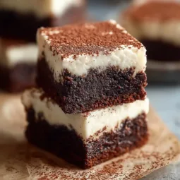 Delicious gooey root beer float brownies topped with vanilla ice cream
