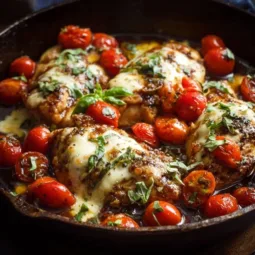 One-Pan Juicy Chicken with Balsamic Sauce served on a plate