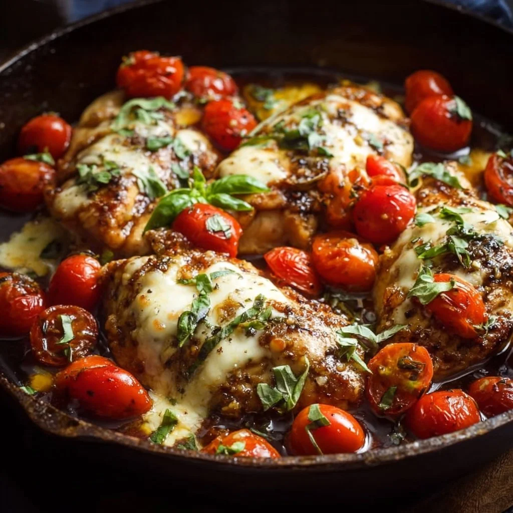 One-Pan Juicy Chicken with Balsamic Sauce served on a plate