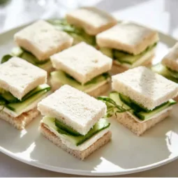 Delicious cucumber sandwiches served at a Mother's Day brunch tea party
